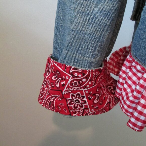 Upcycled Vintage Levi Iconic Type 1 Jean Jacket, American Theme, Reworked Denim - Picture 9 of 14